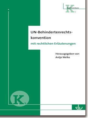 cover image of UN-Behindertenrechtskonvention